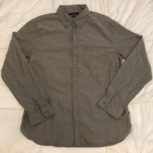 John Varvatos Roll Sleeve Button Up Shirt Gray Size L